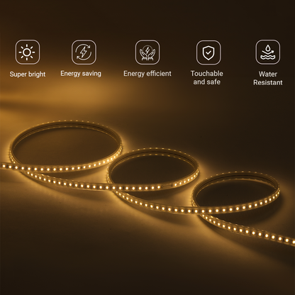 JACKAL 10 Meter LED Rope Light for Decoration with Adapter, Cove Light for Ceiling, Strip Lights for Diwali Decoration, Birthday, Christmas (Warm White)