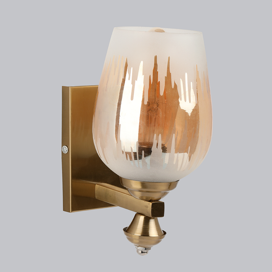 Golden Frosted Glass Wall Light