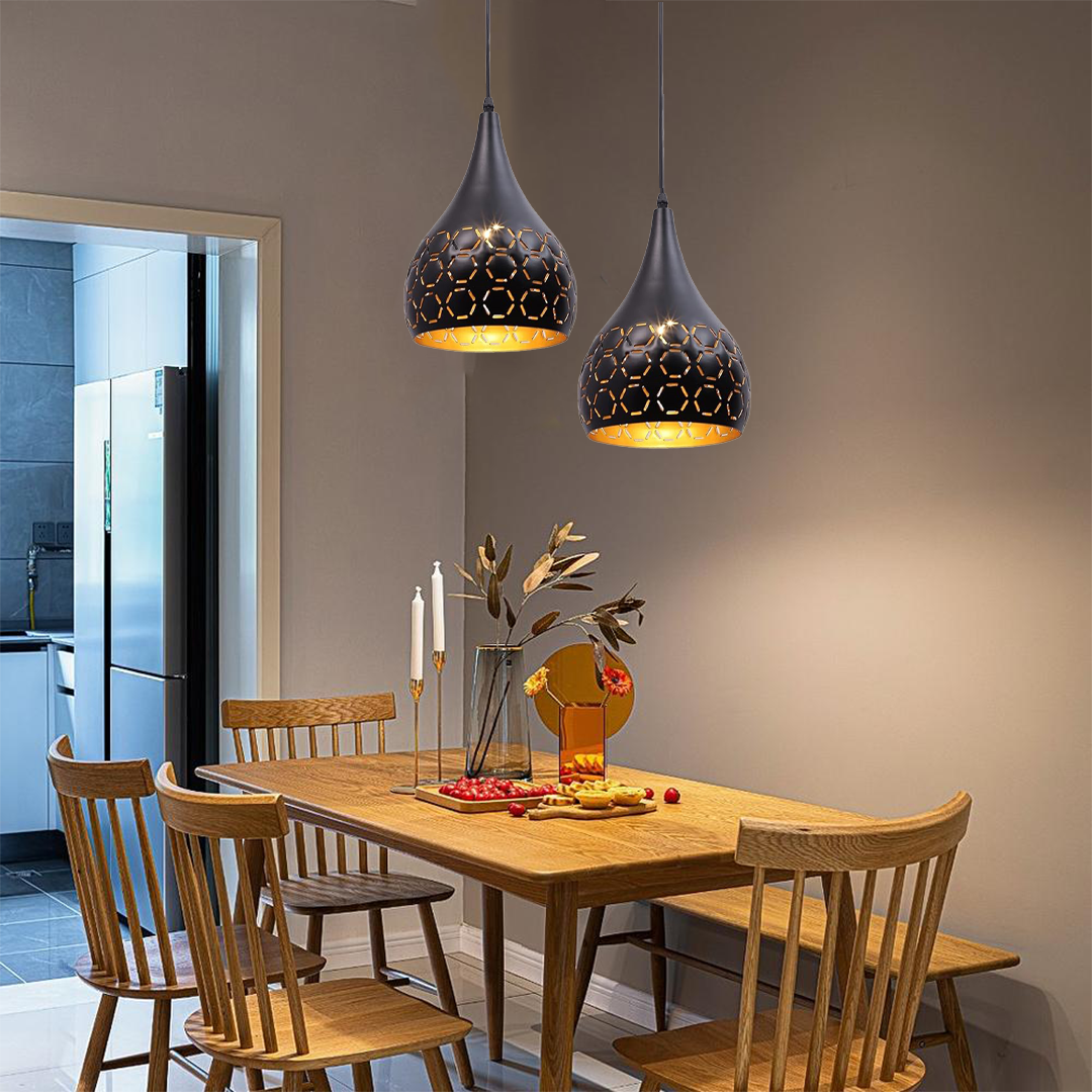 JACKAL Designer Hanging Light Ceiling Pendant Lamp Metal Cutted Modern Pendant Lights Black