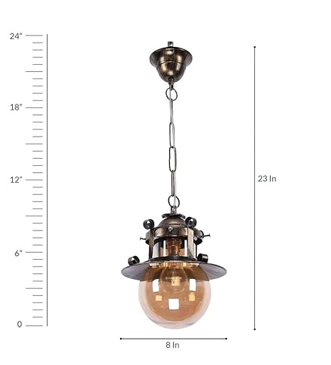 JACKAL® Antique Hanging with LED Bulb Warm White, Mount Light Wall Hanging Lamp | Pendant Light Hanging Ceiling Light